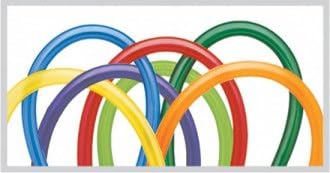 Qualatex260Q Modelling Balloons - Carnival Assortment, 100pcs (Assorted, Yellow, Orange, Blue, Green, Lime, Violet, Red, Purple)