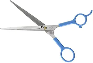 Top Performance Fine-Point Shears with Coated Handles - Micro-Serrated Shears for Grooming Dogs - Straight, 7?