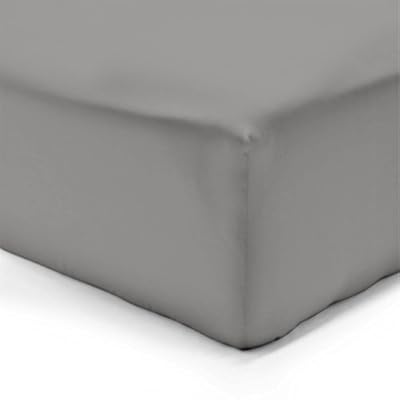 Vision Drap housse Gris - 160x200cm - 100% coton