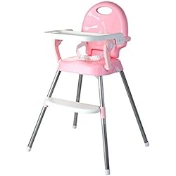 Trona para bebés con bandeja regulable Silla para niños con bandeja Bandeja de alimentación Mesa antideslizante Segura para bebés Asiento elevador Silla alta Portátil Cómodo Plegable Ajustable para be