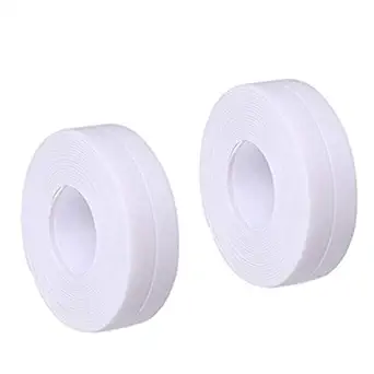 STORE ONICORN Caulk PE Flexible Self Adhesive Tape Waterproof Sealing Tape Sealant Strip for Kitchen (White), 2 Pieces