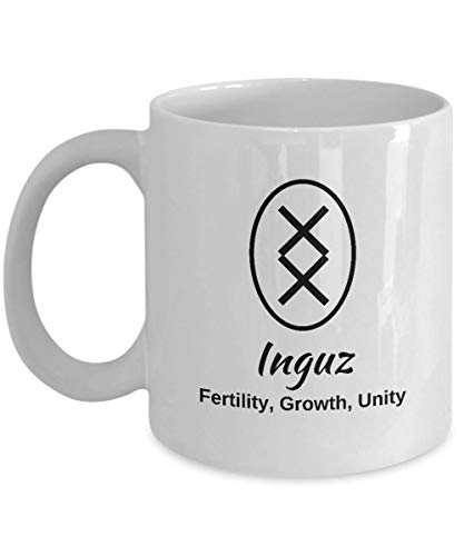 Inguz Rune Coffee Mug Gift Norse Rune Mug Viking Rune Mug Rune Stones Divination Mug Oracle Mugs Elder Futhark Rune Mug
