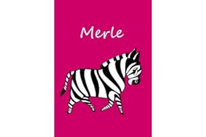 personalisiertes Malbuch / Notizbuch / Tagebuch - Merle: Zebra - A4 - blanko