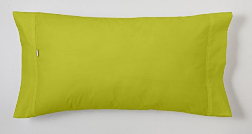 ESTELA - Funda de almohada COMBI LISO color Pistacho - 1 pieza de 45x110 cm - 50% Algodón-50% Poliéster - 144 Hilos