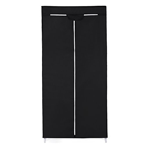 Songmics Garderobe Stoffschrank Faltschrank Kleiderschrank Campingschrank 160 x 75 x 45cm schwarz RYG83H - 2