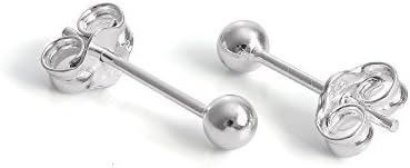 925 Sterling Silver Studs Plain Round Ball Dot Earrings (2.5mm)