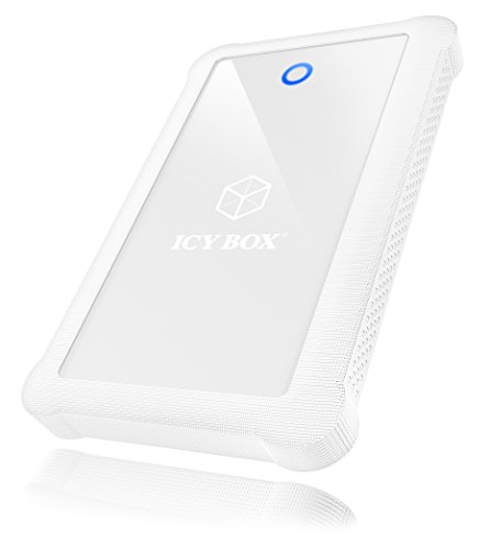 Icy Box IB-233U3-Wh Externes Gehäuse für 2,5″ (6,35 cm) SATA HDD/SSD mit USB 3.0 & UASP, werkzeuglos, Silikonschutzhülle(weiß) - 5