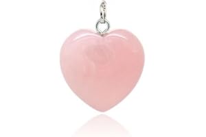 Felicidade Pendentif Cœur en Quartz Rose Naturel – Pierre d’Amour, de Douceur & de Sérénité – Bijou Spirituel Authentique en Pierre Semi-Précieuse – Cadeau Bien-Être & Harmonie pour Femme