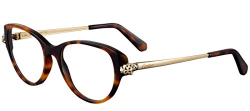 Preisvergleich Produktbild Cartier - PANTHÈRE DE CARTIER EYE00026, Schmetterling, Acetat / Metall, Damenbrillen, HAVANA SHINY GOLD(EYE00026), 52 / 15 / 135