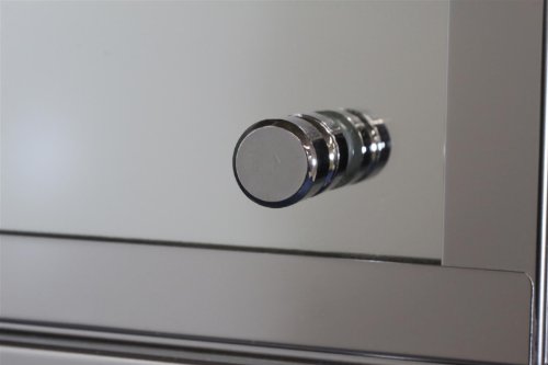 Hochwertiger Designer Eckspiegelschrank Maße: 190*300*450-Spiegel und Rahmen gesamt: ca. 325 x 450 x 190 mm (B x H x T)Material Spiegel: Kristallglas Material Schrank: hochglanzpoliertes Edelstahl (sehr edel)- - 3