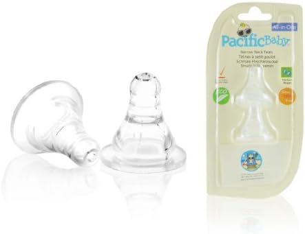 Pacific Baby Narrow Neck Teats, Medium Flow, 2-Count