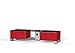 Price comparison product image Sonorous MD 9145-C-INX-APL Red TV Furniture with Clear Glass - Stainless Steel (Aluminium Body/High Gloss - Red