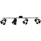 Material: metal Lámpara de techo LED moderna / reflector de techo, 4x LED GU10 5W incl., 4x 345 Lumen, 3000K blanco cálido, metal, negro mate
