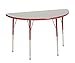 Produktbild ECR4Kids elr-14825-grd-ss Mesa t-mould 61 x 121,9 cm Hälfte rund Aktivität Schule Tisch, Standard Beine W/Drehstuhl gleitet, höhenverstellbar 48,3 cm-30 "