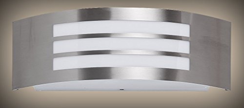 LED Wand-Außenleuchte mit & LED Leuchtmittel – Edelstahl Außenlampe Hoflampe Gartenlampe Gartenleuchte [Energieklasse A+] - 4