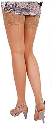 Sexy Hold-Ups Cuban Heel with Back Seam 20 Denier- Size S, M, L, XL