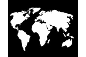 JAPANSAI Aufkleber Weltkarte Camper Van 4 x 4 | Weiß Weltkarte für Auto Motorrad | Maße: 18 cm x 12 cm | für Surfer-Liebhaber und Surfer-Fans | Camper-Dekoration Van Auto Motorräder Wohnwagen