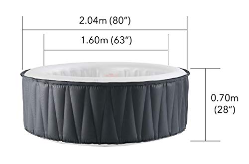 Mendler Whirlpool MSpa HWC-A62, 6 Personen In-/Outdoor heizbar aufblasbar Ø 204cm FI-Schalter – Bild 8