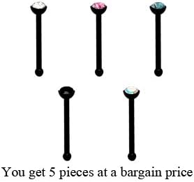 Women's Nose Bar Surgical Steel 316L Assorted Colours