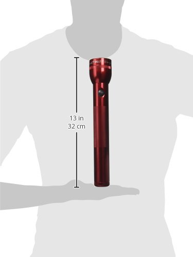 Mag-Lite 3D-Cell Hochleistungs-LED Stab-Taschenlampe, 168 Lumen, 31,5 cm, rot, für 3 Mono-Batterien , ST3D036 - 3