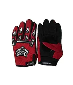 CARTHRILL Knighthood Motoway Full Racing Biking Driving Motorcycle Gloves, Free Size( RED)