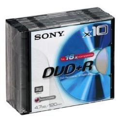 Sony 10DPR120BSL DVD+R Speichermedium 16x, Ultra Slim Line, 120 Minuten (10er Pack)