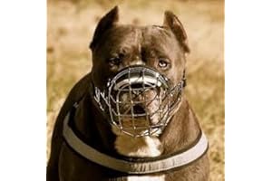 L&J PETS UK Champion New Metal STRONG Wire Basket Dog Muzzle for Amstaff & Pitbull,Bulterier (5)