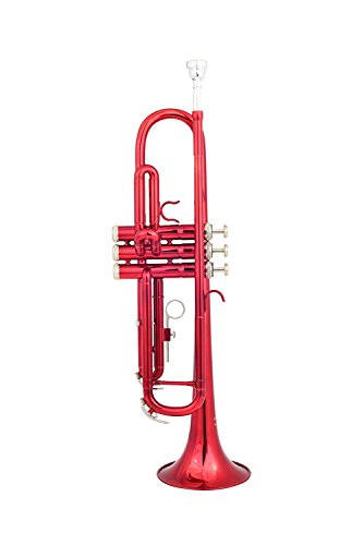 XIE@ ? B Red Trumpet Brass Instrument Set With Manual Oil Glove Special Case Repair Tool Wiping Cloth