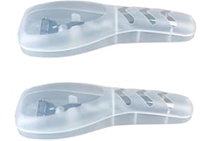 Clockjuan 2 Stück transparente tragbare Reise-Rasierschutz-Kunststoff-Box für Herren, Aufbewahrungsbehälter, Rasierer-Halter, Schutzetui, Organizer, Herren-Zubehör für elektrische Rasierer