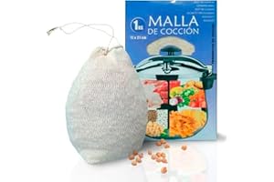 MOANATURA Malla de Cocción para 1Kg Reutilizable. Bolsa Rejilla para Cocer Legumbres Garbanzos. Bolsa de Cocina para Cocinar. Red para Cocción Legumbres. Saquitos para Cocinar Alimentos para Olla.