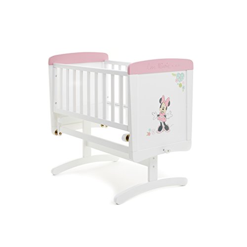Disney Minnie Mouse Gliding Crib (White with Pink Trim)