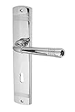  Haeusler-Shop Emily LS - Juego de manillas y placas de metal cromado, cerradura sencilla
