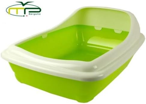 (MP Bergamo) Birba Rimmed Plastic Cat Litter Tray Large Green [48516]
