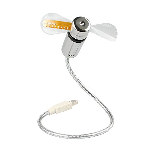 Mini-USB-Ventilator, Schwanenhals, flexibel, LED, blinkender USB-Temperatur-L¨¹fter f¨¹r PC Laptop Notebook Schreibtisch - 5