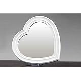 GICOS SRL Specchio in plastica forma cuore 40 cm da parete bianco shabby chic QEN-674327