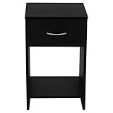 Devoted2Home Budget Bedroom Furniture with 1-Drawer Bedside Cabinet, 33 x 34.29 x 56.5 cm, Wood - Black Ash (Kitchen &amp; Home)