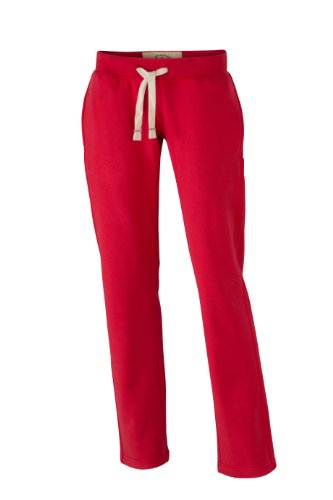 James & Nicholson Women's Sweathose Ladies' Vintage Pants - Maternity Trousers - Red (red), Small (Manufacturer size: Small)