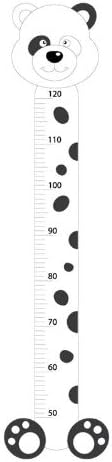 Supertogether Panda Childrens Growth Height Chart - Fun Illustrated Cartoon Character Kids Bedroom Wall Decal Sticker with CM measurements for Boys & Girls between 50-120cm tall