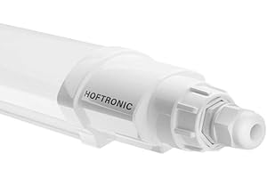 HOFTRONIC Q-Series - Regleta LED de 60 cm – IP65 exterior impermeable – 18 W 2160 lúmenes – 6500 K blanco frío – IK08 – Conectable rápido – para sótano, garaje y almacén – Lámpara fluorescente