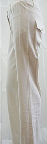 Ex- MISS SELFRIDGE Off White Pure Linen Straight Leg Trousers (UK 12)