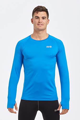 Time To Run T-Shirt de Course Thermique léger à col Rond pour Homme L Calypso Bleu