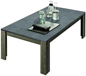 Elba, 122 x 45.5 x 65 cm Grey Imitation Oak/Wood Top Coffee Table Marble
