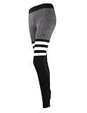 iPretty damen Fitness Yoge Sport Elastische Gestreifte Hosen, Schwarz und Grau - 2