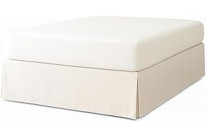 EasyCosy – Mantovana Giroletto Letto Singolo 90x200 cm – Modello ATENEA con Volant Lungo +32 cm – Coprirete e Rivestimento per Letto Contenitore – Colore Grezzo