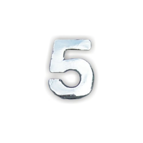 Wachszahl 5 silber 8 mm hochglanz – Wachszahl zum Kerzen selbst beschriften