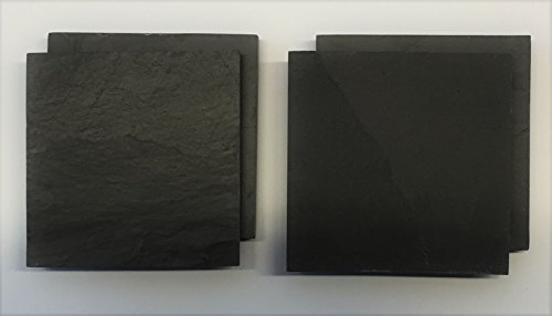 SCHIEFER UNTERSETZER ca 10 x 10 cm. 4 STÜCK Schieferplatten. - 3