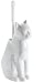 Produktbild Gelco FB873302 Toilettenbürstenhalter, Tiermotiv, Katze, Keramik und Kunststoff, Weiß, 15 x 12 x 39 cm