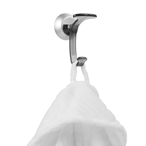 iDesign-22956EU-Crochet--Ventouse-Metro-Ultra-Power-Lock-Suction-Rustproof-Aluminum-pour-Salle-de-Bain-FumArgent-Plastique-SmokeSilver-574-x-848-x-1112-cm