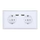 【Enchufe práctico】Este tomacorriente de pared tiene enchufes dobles de la UE y doble puerto USB para suministrar energía a varios dispositivos al mismo tiempo. Ideal para teléfonos móviles, tabletas, MP3 y dispositivos USB con carga externa.