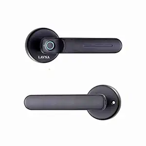 LAVNA LA15 Smart Door Lock with Fingerprint, and Manual Key Access for Wooden and Metal Doors (Black)